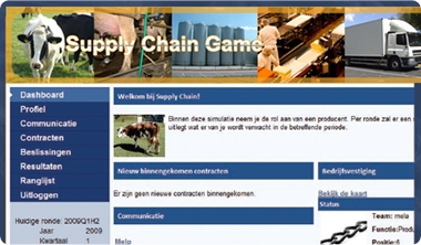 Screenshot van supply chain game